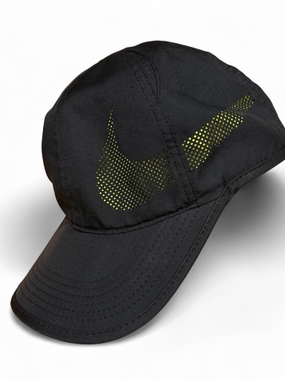Nike AeroBill Featherlite Running Hat Black Neon Volt Large Swoosh 2017 Rare VT